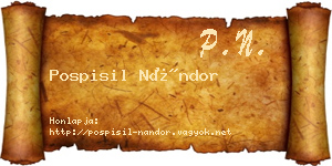 Pospisil Nándor névjegykártya