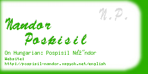 nandor pospisil business card